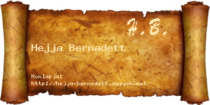 Hejja Bernadett névjegykártya